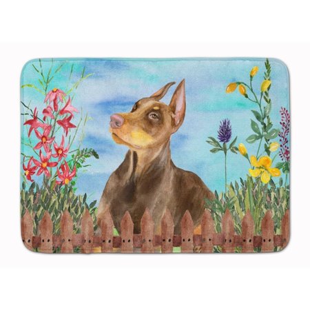 JENSENDISTRIBUTIONSERVICES Doberman Pinscher Spring Machine Washable Memory Foam Mat MI2551472